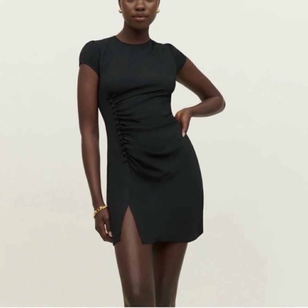 Reformation Selina Mini Black Dress Body Con Size 12